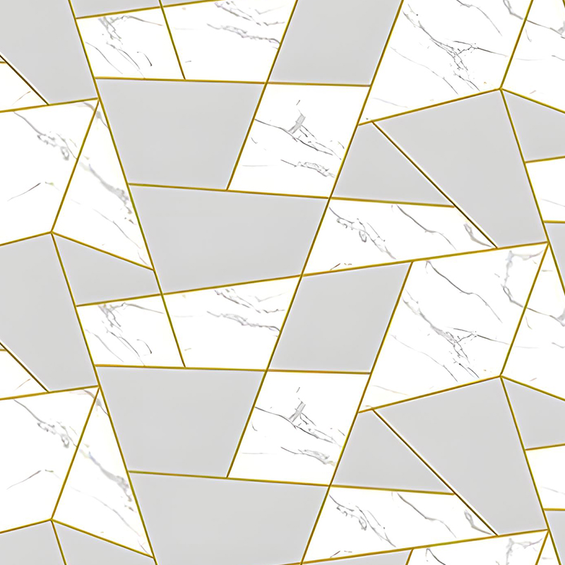 Pozłacana geometryczna dekoracja ścienna w tle salonu Folia transferowa PET
