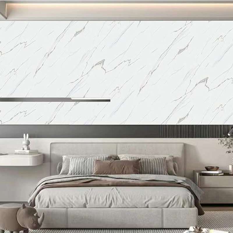 Dekoracyjna ścienna folia termotransferowa UV Gold Silk White